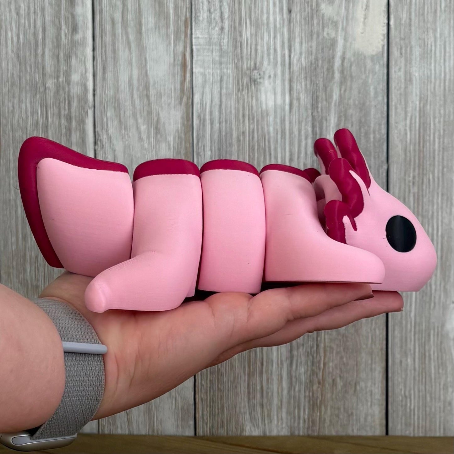 Giant Wiggly Pal Axolotl - 3D Print Fidget Toy  - articulating animal