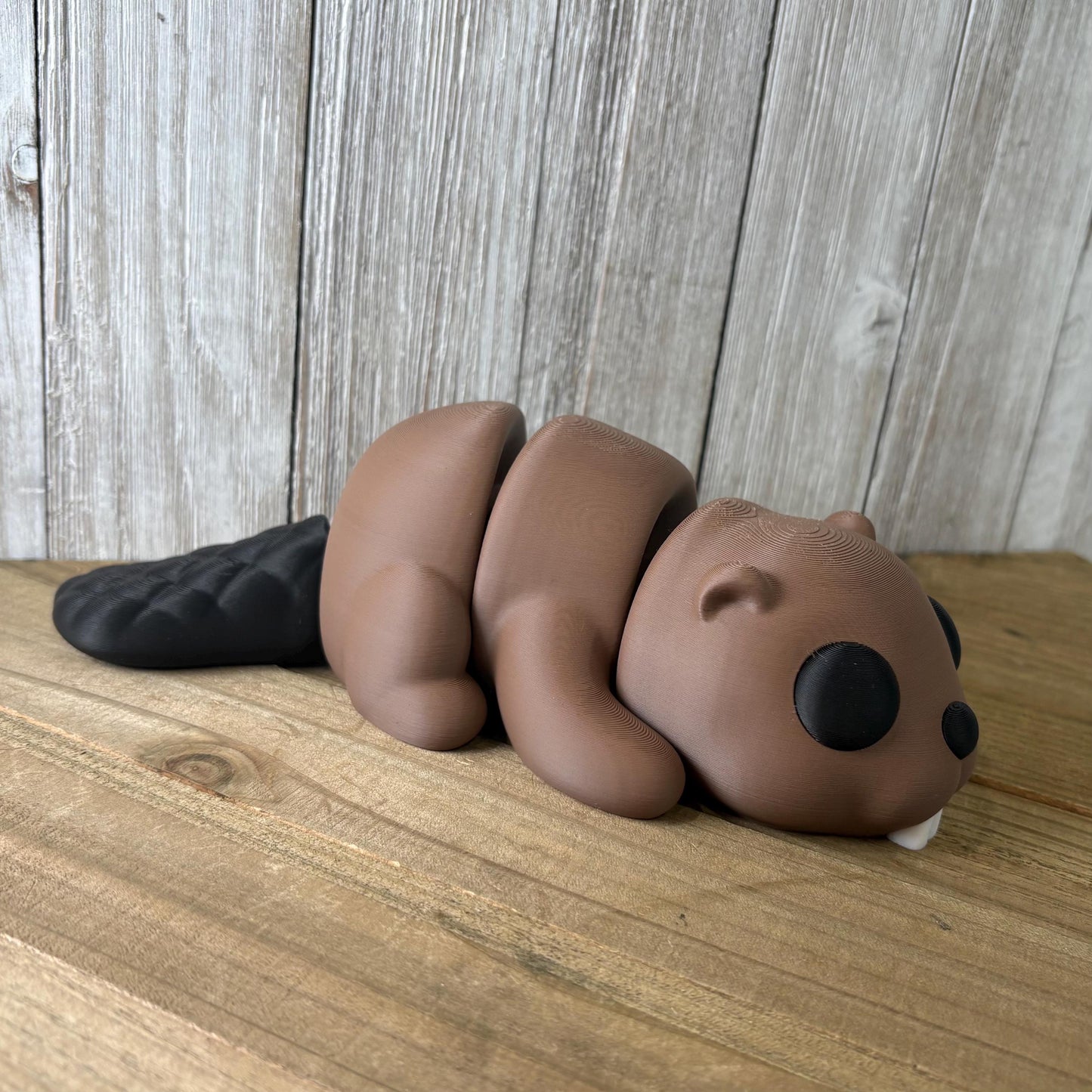 Giant Wiggly Pal Beaver - 3D Print Fidget Toy  - articulating animal