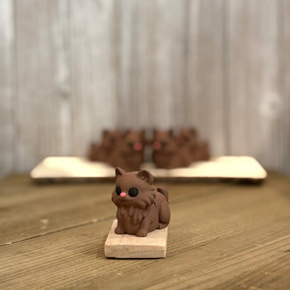 Wiggly Brown Fluffy Cat - Articulated 3D Printed Fidget, Cute Flexi Desk Buddy Pet, Stress Relief Kitten