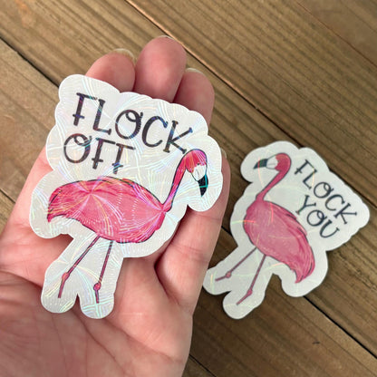 Flamingo Puns – Hand Drawn Waterproof Sticker Pair