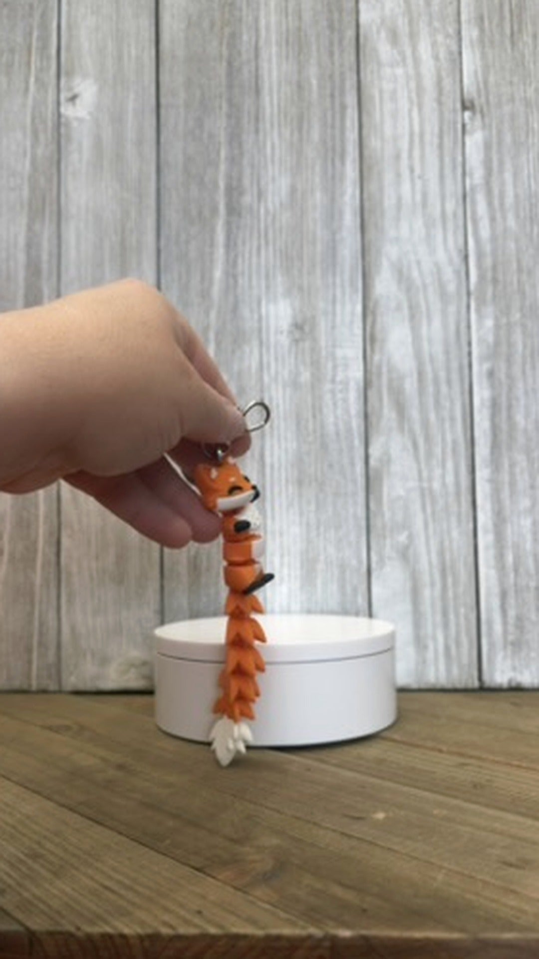 Fox Wiggly Tail Keychain - 3D Printed Articulated Fidget Toy