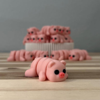 Articulated Baby Pig Fidget Toy – 3D Printed Flexi Piglet, Sensory Desk Toy, Cute Gift for Kids & Adults