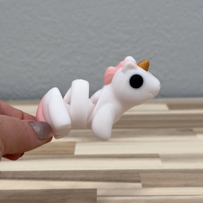 Unicorn Wiggly Pal - 3D Print Fidget Toy  - articulating animal