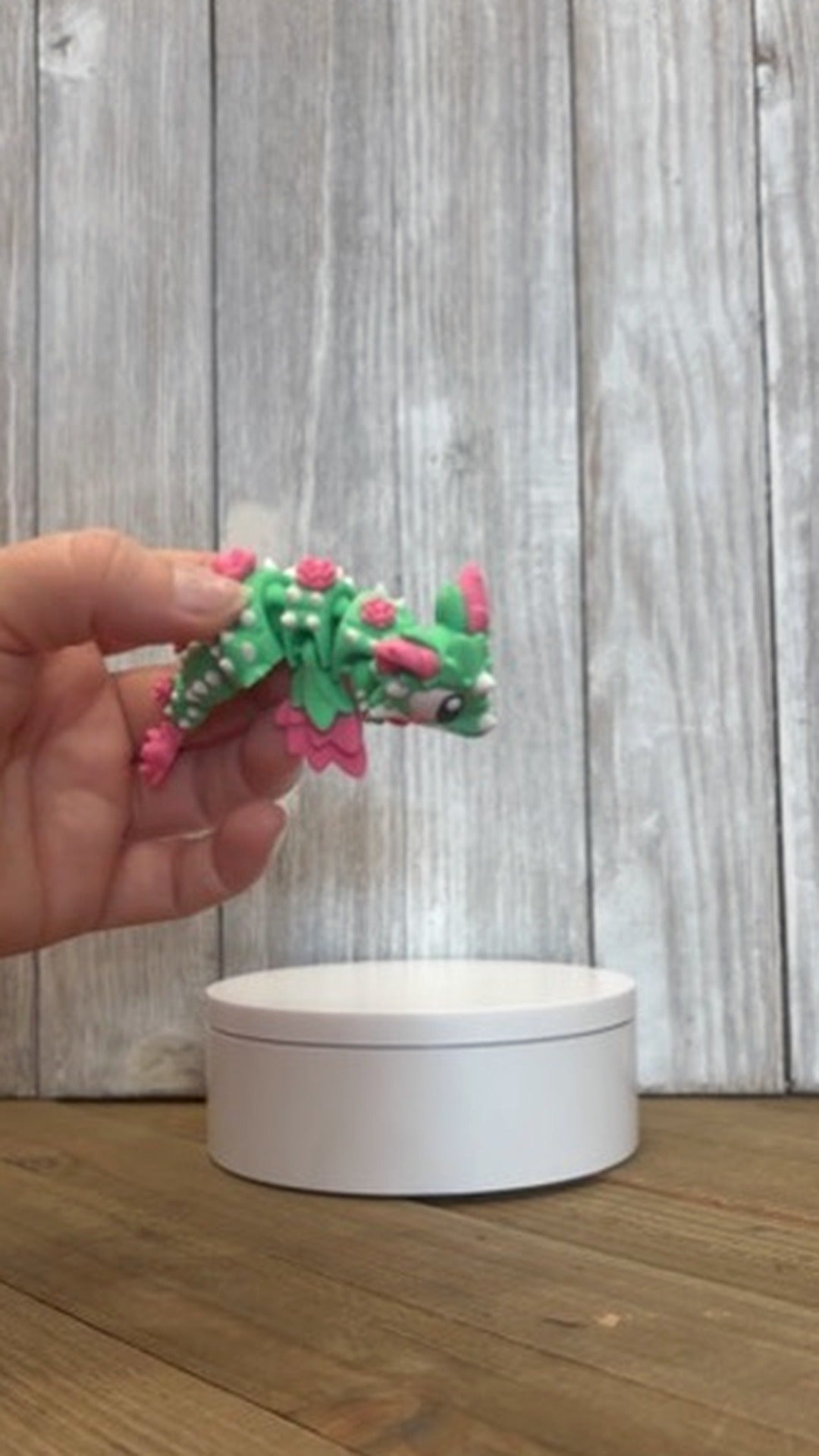 Cactus Blossom Dragon Wiggly Pal - 3D Printed Articulated Fidget Toy