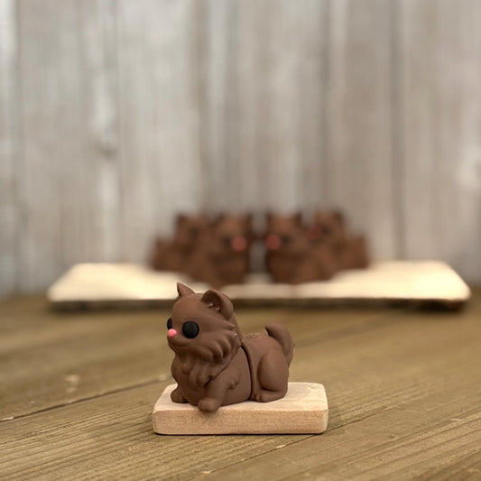 Wiggly Brown Fluffy Cat - Articulated 3D Printed Fidget, Cute Flexi Desk Buddy Pet, Stress Relief Kitten