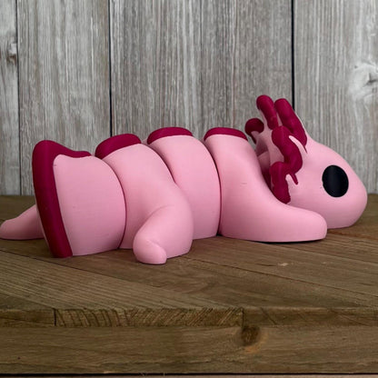 Giant Wiggly Pal Axolotl - 3D Print Fidget Toy  - articulating animal