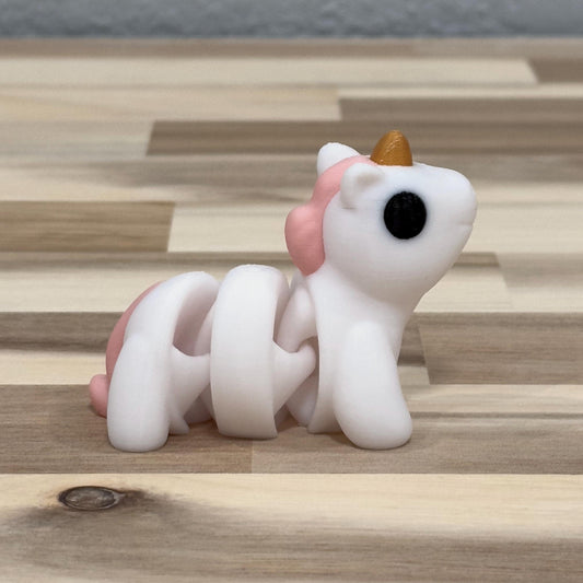Unicorn Wiggly Pal - 3D Print Fidget Toy  - articulating animal