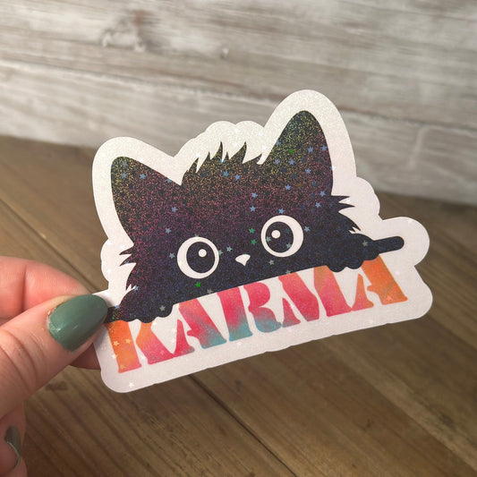 Karma Is a Cat – Lyric Inspired Glitter Waterproof Sticker