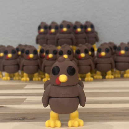 Turkey Wiggly Pal - 3D Print Fidget Toy - articulating animal