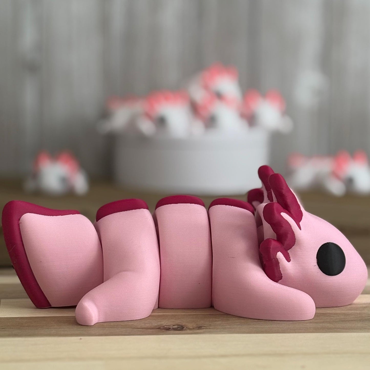 Giant Wiggly Pal Axolotl - 3D Print Fidget Toy  - articulating animal