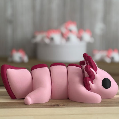 Giant Wiggly Pal Axolotl - 3D Print Fidget Toy  - articulating animal