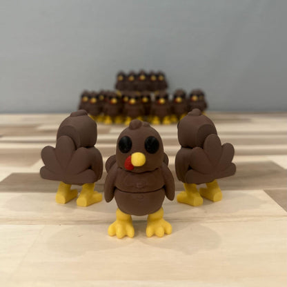 Turkey Wiggly Pal - 3D Print Fidget Toy - articulating animal