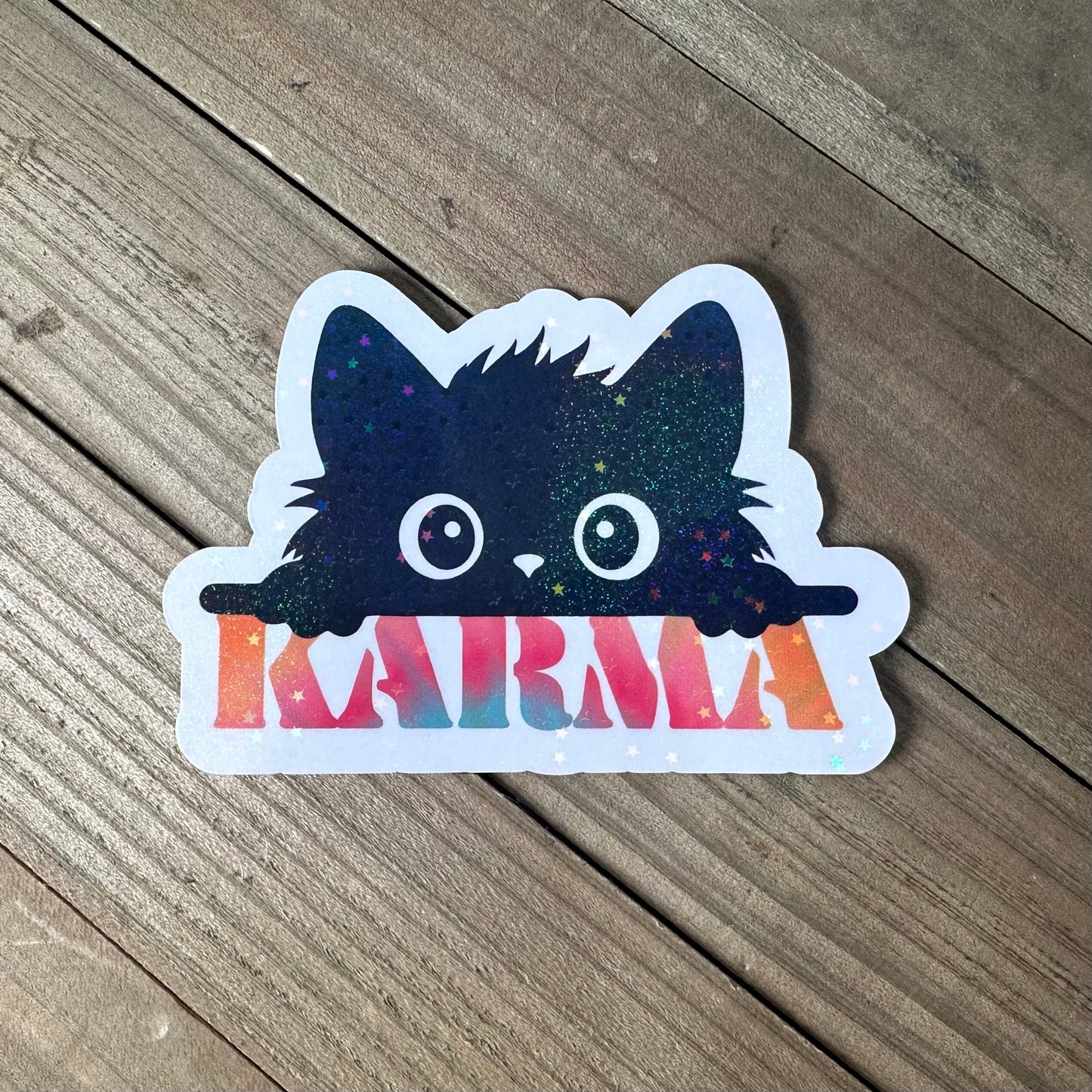 Karma Is a Cat – Lyric Inspired Glitter Waterproof Sticker