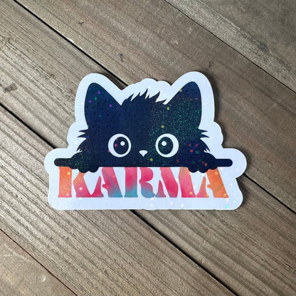 Karma Is a Cat – Lyric Inspired Glitter Waterproof Sticker