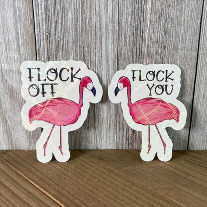 Flamingo Puns – Hand Drawn Waterproof Sticker Pair