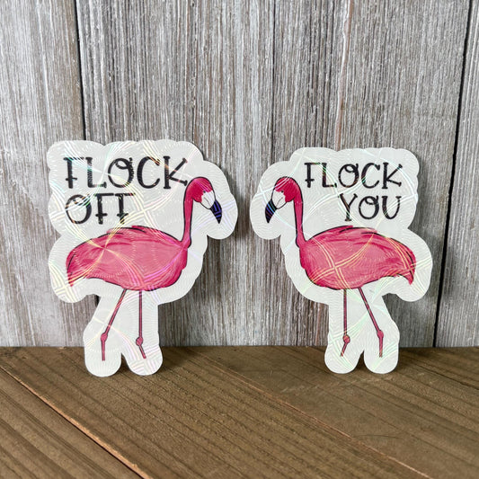 Flamingo Puns – Hand Drawn Waterproof Sticker Pair