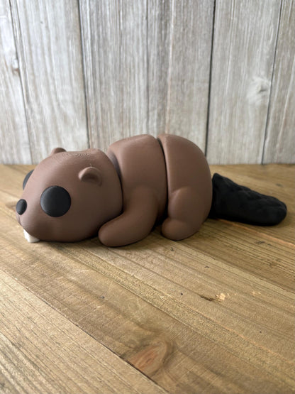 Giant Wiggly Pal Beaver - 3D Print Fidget Toy  - articulating animal