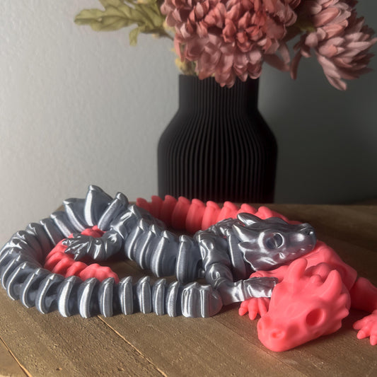 Skeleton Dragon Wiggly Pal - 3D Print Fidget Toy  - articulating animal
