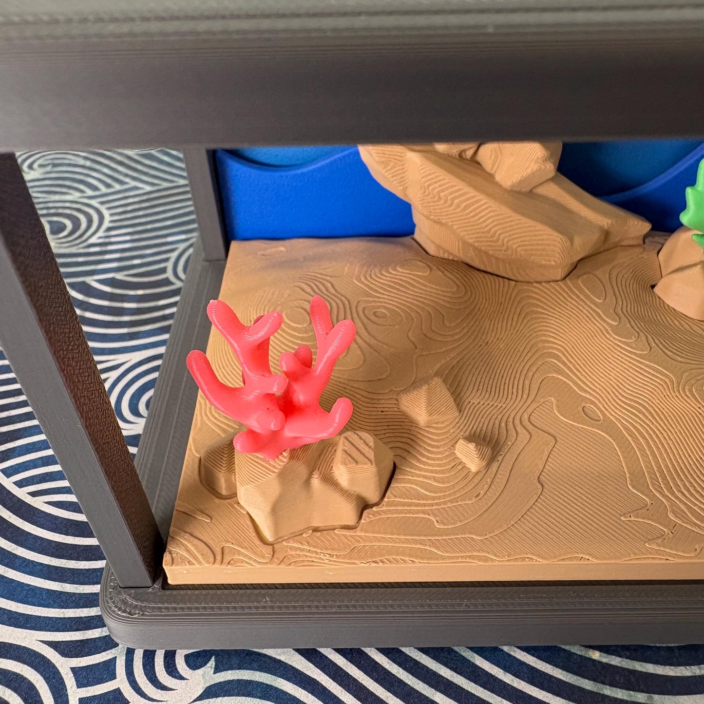3D Printed Fish Tank Diorama Play Set – Coral Reef Aquarium Scene Display (Fish Sold Separately)